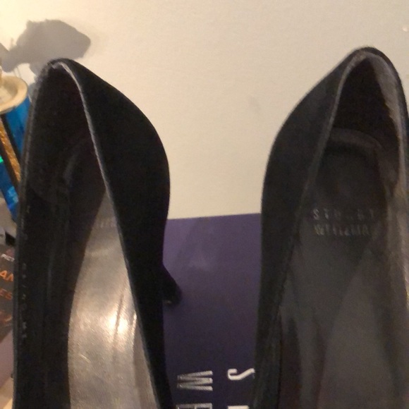 Stuart Weitzman black suede peep toe pumps - Picture 3 of 6